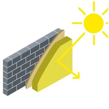 Grey brick wall in isometry with layers of plaster Stock Illustration