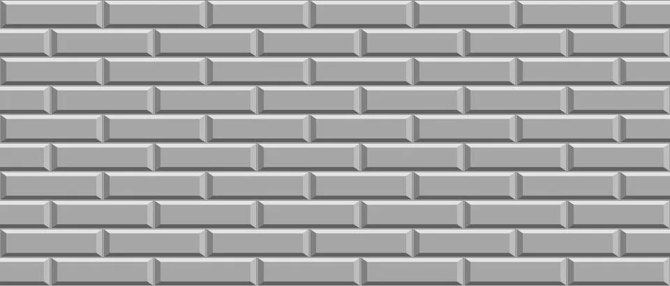 Grey brick wall pattern for kitchen and bathroom. Modern backdrop. Grey cover  Stock Illustration