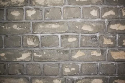Grey brick wall texture bright plaster stucco cement wall loft background Foto stock