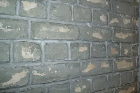 Grey brick wall texture bright plaster stucco cement wall loft background Stock Photos