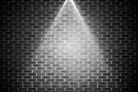 Grey brick wall under spotlight 스톡 일러스트