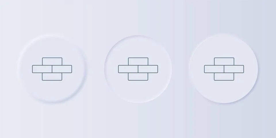 Grey Bricks icon isolated on grey background. Set icons in square buttons. .. Stock Illustration