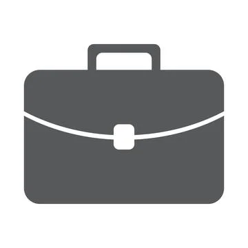 Grey briefcase vector solid icon isolated on white background イラスト素材