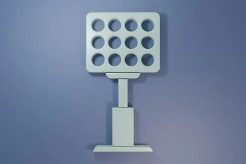 Grey Bright stadium lights icon isolated on purple-blue background. Spotlig.. Stock Illustration