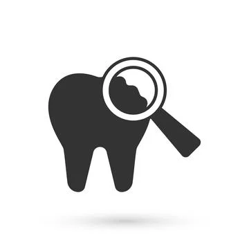 Grey Broken tooth icon isolated on white background. Dental problem icon. Dental Stockillustratie
