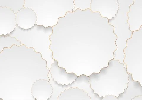 Grey bronze wavy circles abstract corporate background Stock Illustration