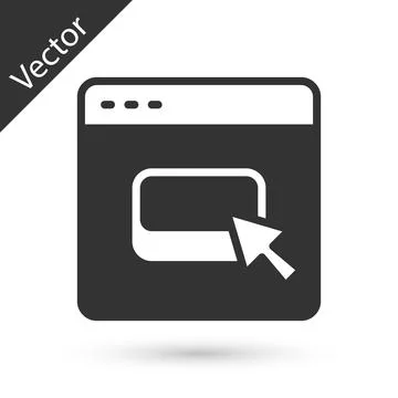 Grey Browser files icon isolated on white background. Vector Ilustración de archivo