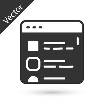 Grey Browser files icon isolated on white background. Vector イラスト素材