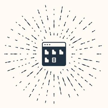 Grey Browser files icon isolated on beige background. Abstract circle random Stock Illustration