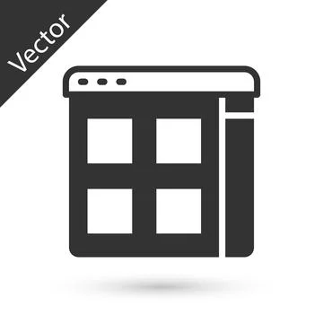 Grey Browser files icon isolated on white background. Vector Stock Illustration
