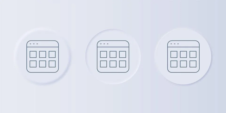 Grey Browser files icon isolated on grey background. Set icons in square bu.. Stock Illustration