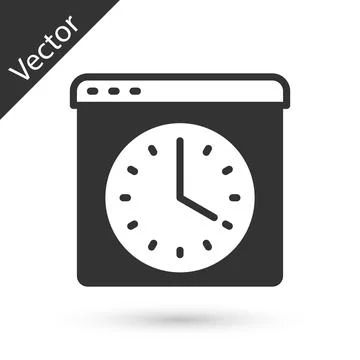 Grey Browser window icon isolated on white background. Vector Stock Illustration