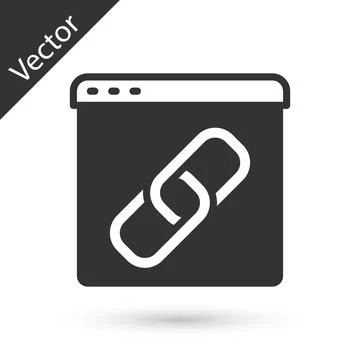 Grey Browser window icon isolated on white background. Vector Stockillustratie