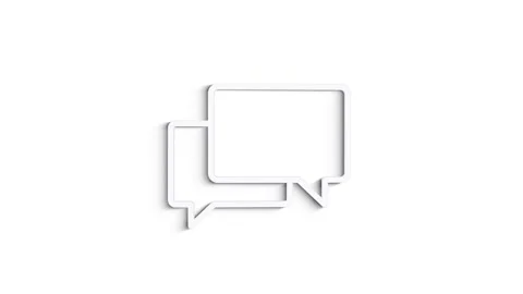 Grey bubble line icon on white background. Front view. 4K Video motion graphic Stock Footage 151588429