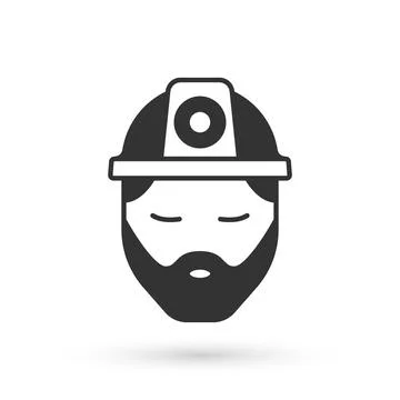 Grey Builder icon isolated on white background. Construction worker. Vector Illustrazione stock