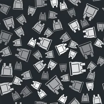 Grey Bulletproof vest for protection from bullets icon isolated seamless pattern Stock Illustration