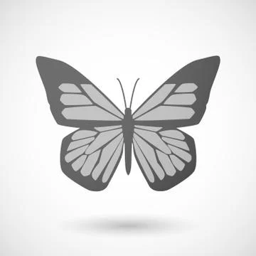 Grey butterfly icon Stock Illustration