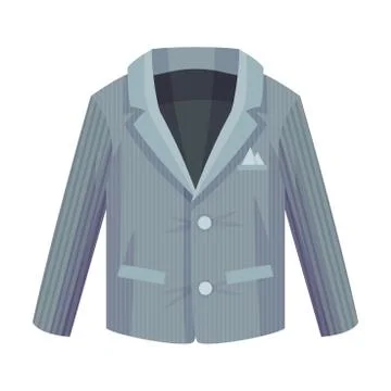 Grey Buttoned Blazer or Suit Jacket with Collar as Male Clothing Item Vector 스톡 일러스트