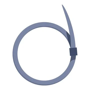 Grey cable tie in circle shape securing wires Stock Illustration