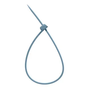 Grey cable tie forming a loop is tightening something Illustrazione stock
