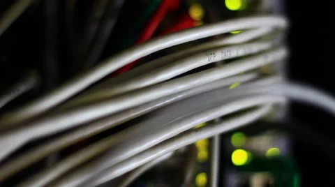 Grey cables on Ethernet switch 스톡 동영상 41300797