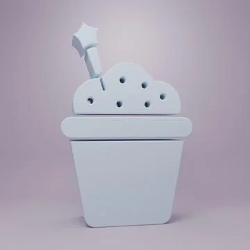 Grey Cake icon isolated on purple background. Happy Birthday. Minimalism co.. Stock Illustration