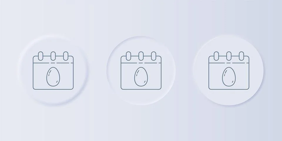 Grey Calendar with Easter egg icon isolated on grey background. Spring Chri.. 库存插图