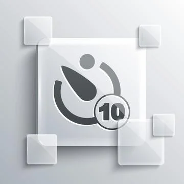 Grey Camera timer icon isolated on grey background. Photo exposure. Stopwatch Stock Illustration