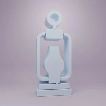 Grey Camping lantern icon isolated on purple background. Happy Halloween pa.. Illustration