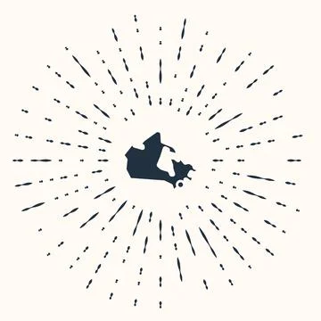 Grey Canada map icon isolated on beige background. Abstract circle random dots Stock Illustration