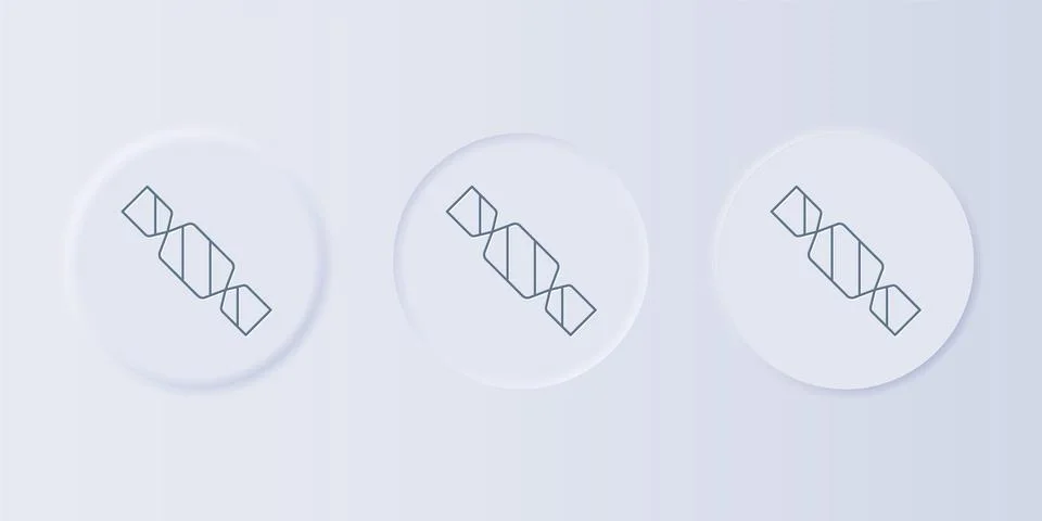 Grey Candy icon isolated on grey background. Set icons in square buttons. V.. Stock Illustration