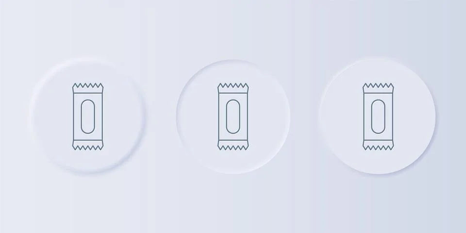 Grey Candy icon isolated on grey background. Set icons in square buttons. V.. Stock Illustration