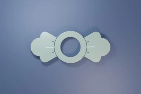 Grey Candy icon isolated on purple-blue background. Minimalism concept. 3D .. Stock Illustration