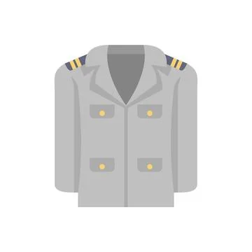 Grey captain jacket with golden buttons and shoulder straps illustration Stock Illustration