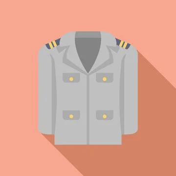 Grey captain uniform jacket with golden buttons and stripes Stock Illustration