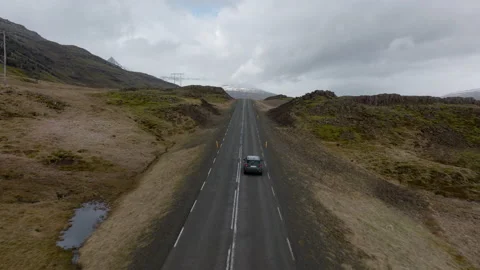 Grey Car Driving On The Ring Road In Iceland Stock Footage 231254975