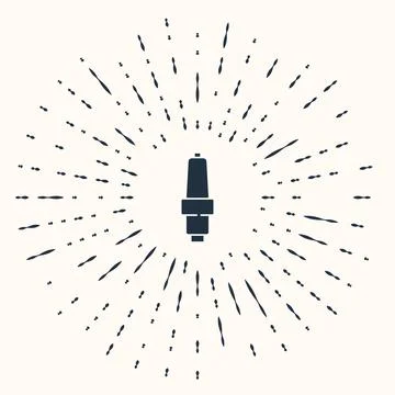 Grey Car spark plug icon isolated on beige background. Car electric candle. A Stock Illustration