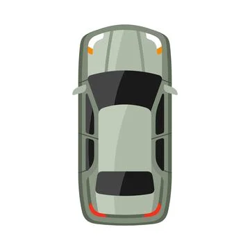 Grey car top view vector illustration Stock Illustration