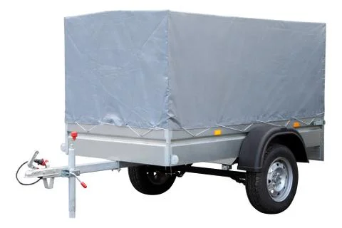 Grey car trailer. Stock Photos