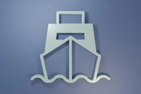 Grey Cargo ship with boxes delivery service icon isolated on purple-blue ba.. Stock Illustration