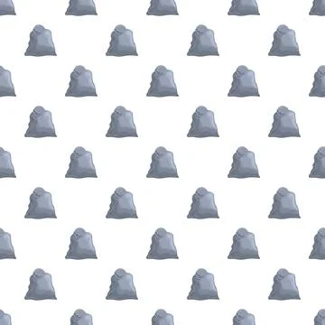 Grey cartoon rock pattern repeating background illustration Stock Illustration
