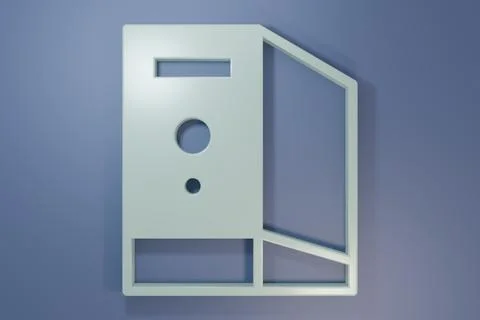 Grey Case of computer icon isolated on purple-blue background. Computer ser.. Illustrazione stock
