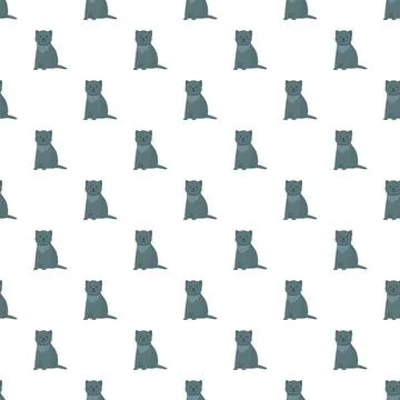Grey cat cartoon seamless pattern creating animal wallpaper Stock Illustration