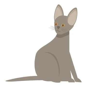 Grey cat sitting and looking curiously away Stock Illustration