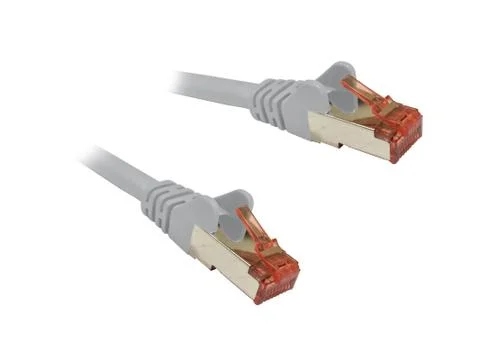 Grey CAT6A Ethernet Patch Cable Stock Photos