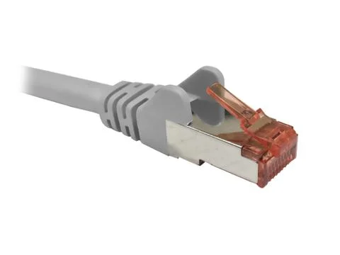 Grey CAT6A Ethernet Patch Lead Stock Photos