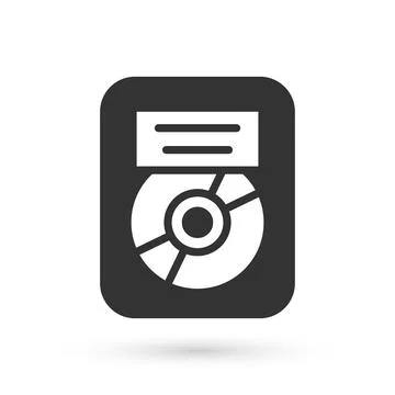 Grey CD disk award in frame icon isolated on white background. Modern ceremony Stock Illustration
