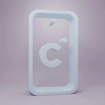 Grey Celsius icon isolated on purple background. Minimalism concept. 3D ren.. Illustrazione stock