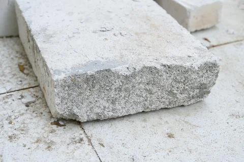 Grey cement brick for construction industry Foto stock
