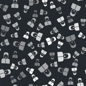 Grey Censor and freedom of speech concept icon isolated seamless pattern on Ilustración de archivo